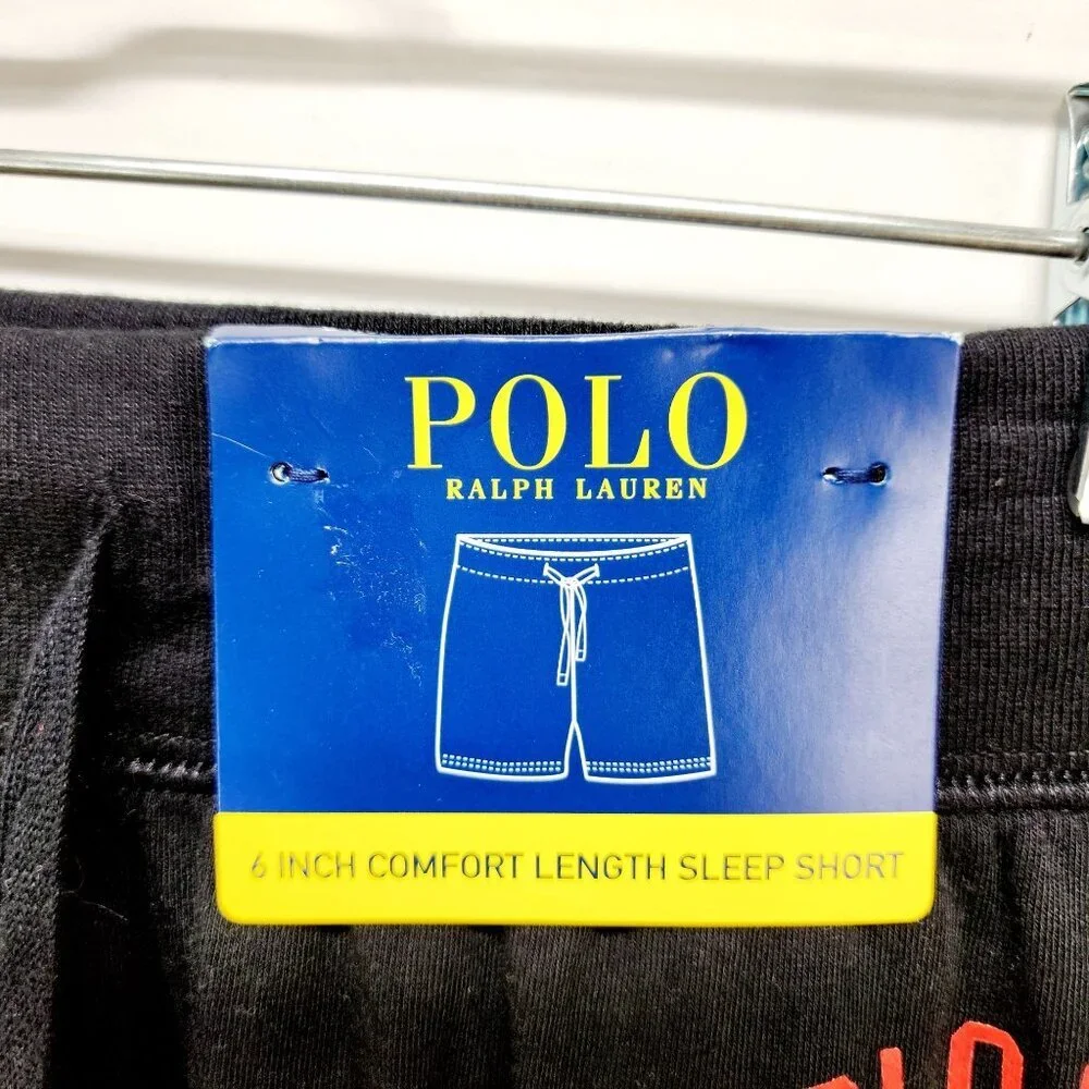 Ralph Lauren Polo black SleepLounge Shorts Men Drawstring Comfort Length SZ M